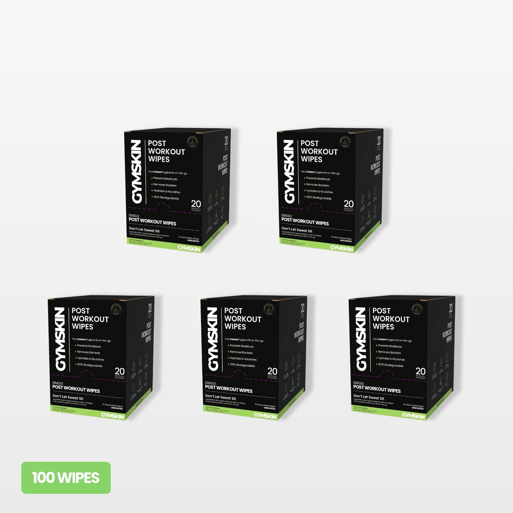 Single Post Workout Wipes Bundle (100 Wipes)