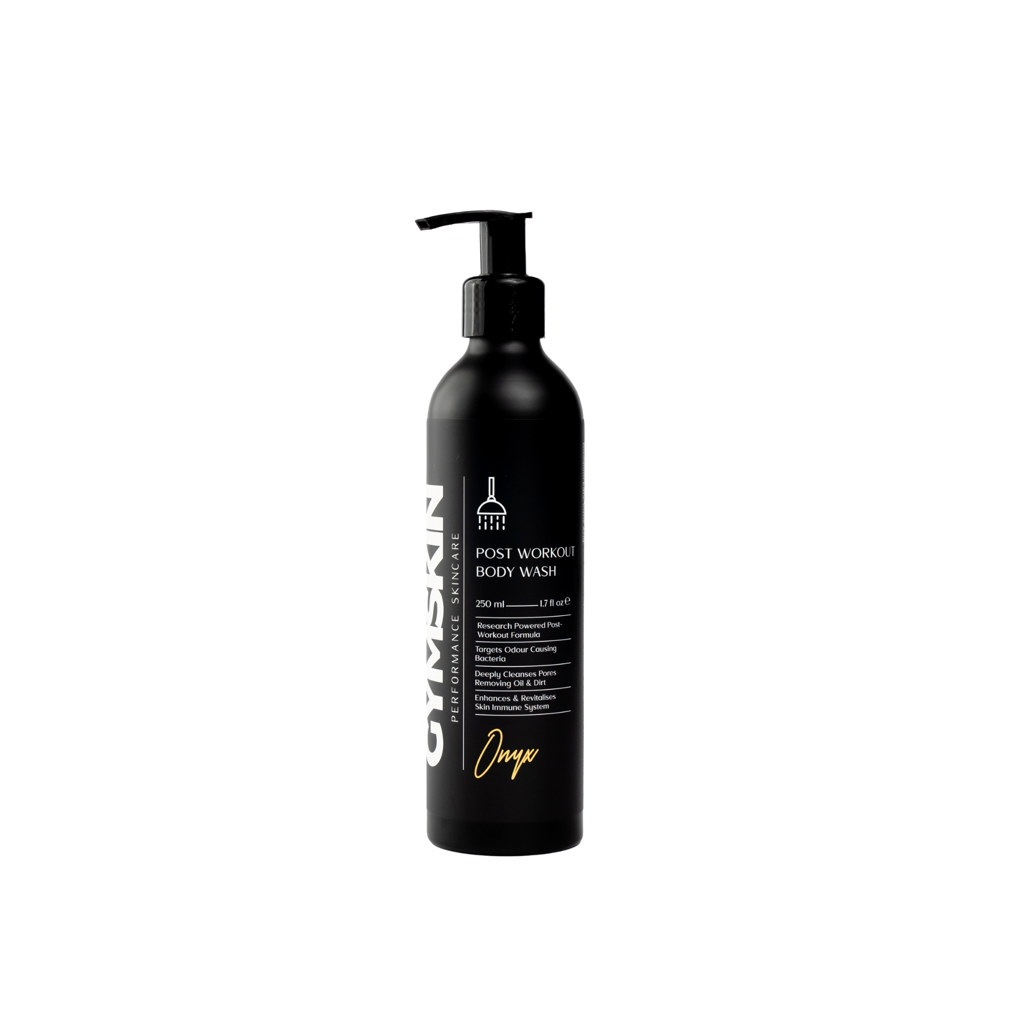 post workout face and body wash bottle